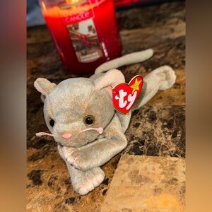 🐱 TY Beanie Baby Scat the Cat Plush 1998 w/ Heart Tag